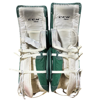 CCM Extreme Flex 3 - Used Pro Stock Goalie Pads - (Green/White)