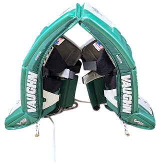 Vaughn Velocity V9 - Used Pro Stock Goalie Leg Pads (Green/White)