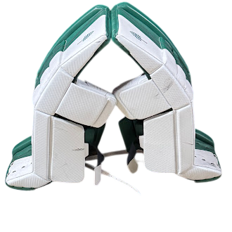 Vaughn Velocity V9 - Used Pro Stock Goalie Leg Pads (Green/White)