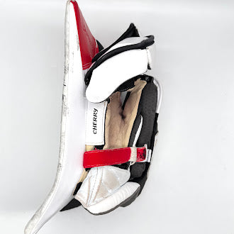 Bauer Supreme Mach - Used Pro Stock Goalie Blocker - (White/Red/Black)