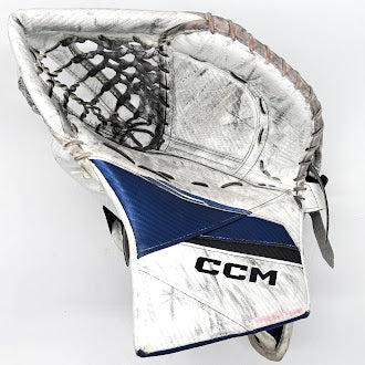 CCM Axis 2 - Used Pro Stock Goalie Glove - (White/Blue/Black)