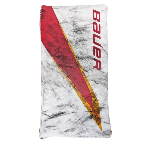 Bauer Vapor Hyperlite 2 - Used Pro Stock Goalie Blocker (White/Red/Yellow)