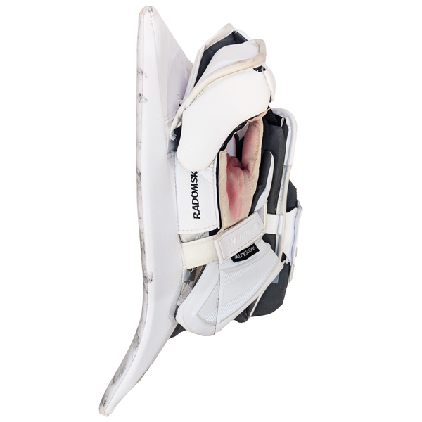 Bauer Vapor Hyperlite 2 - Used Pro Stock Goalie Blocker (White/Red/Yellow)