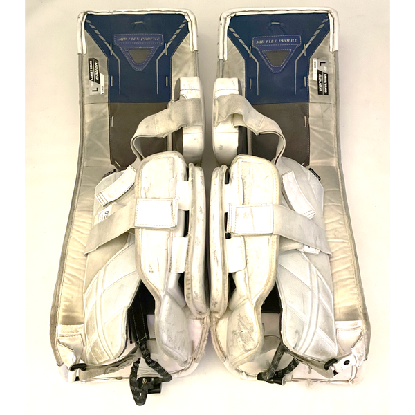 Bauer Vapor Hyperlite - Used Pro Stock Goalie Pads (White/Blue)