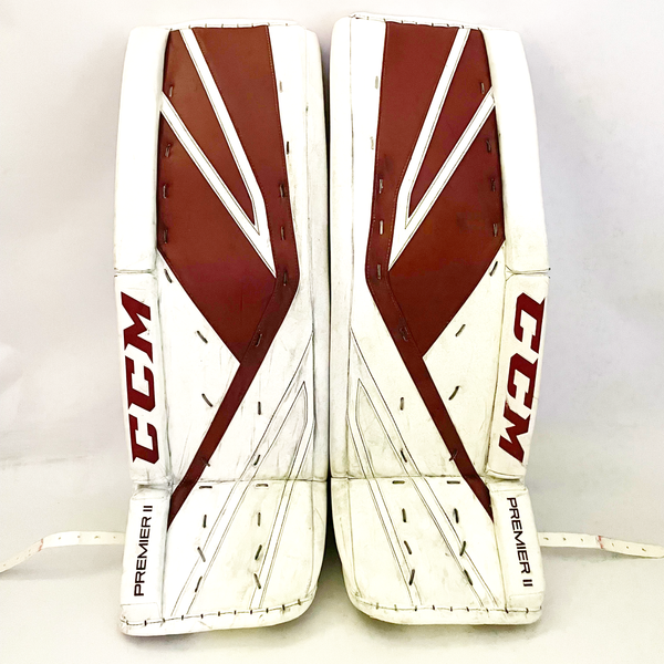 CCM Premier II - Used Pro Stock Goalie Pads (White/Maroon)