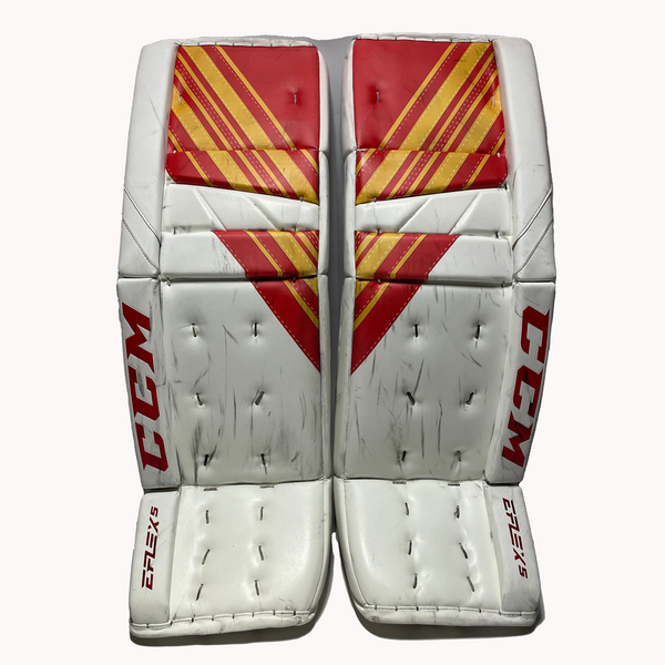 CCM Extreme Flex 5 - Used Pro Stock Goalie Set (White/Red/Yellow)