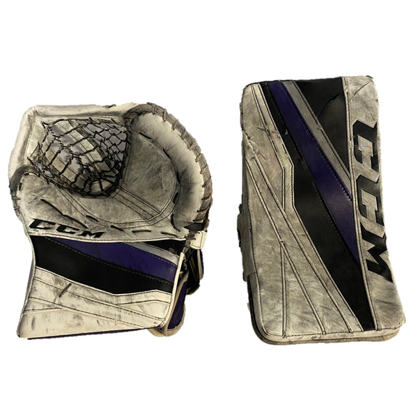 CCM Extreme Flex III - Used Pro Stock Goalie Pads- Full Set (White/Black/Purple)