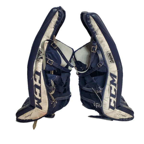 CCM Extreme Flex IV - Used Pro Stock Goalie Pads - (Navy/White)