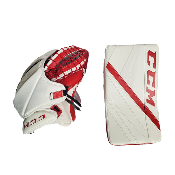 CCM Extreme Flex 5 - 37" - New Pro Stock Goalie Pads - Full Set (White/Red)