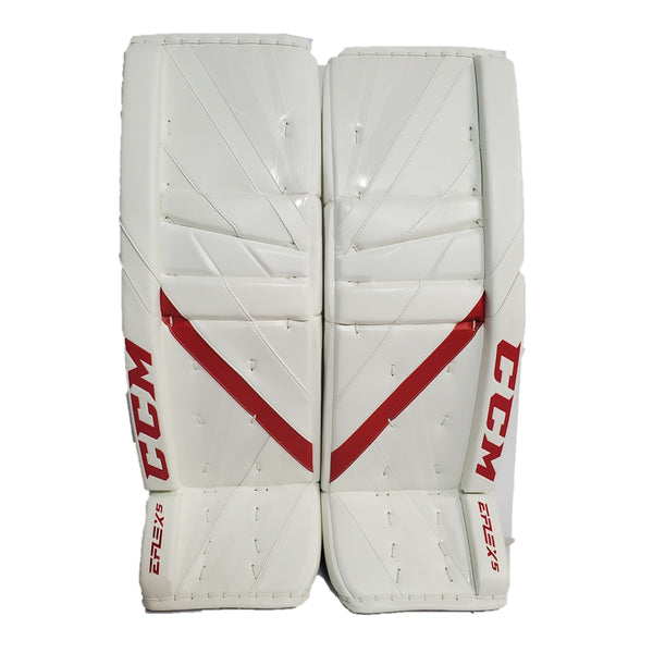 CCM Extreme Flex 5 - 37" - New Pro Stock Goalie Pads - Full Set (White/Red)