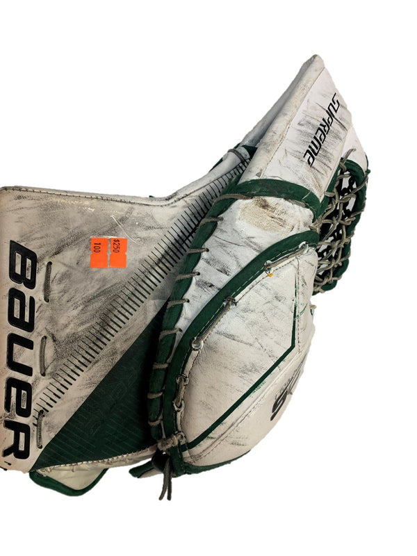 Bauer Supreme 2S Pro - Used Pro Stock Goalie Glove - (White/Green)