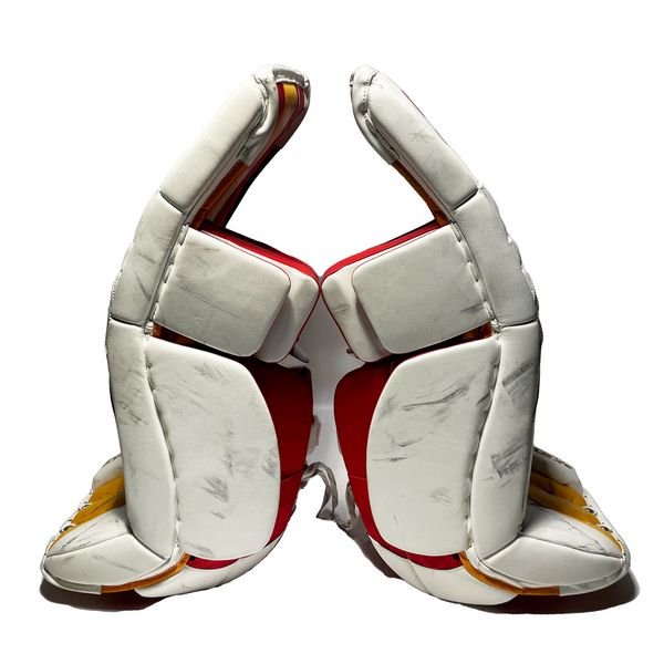 CCM Extreme Flex 6 - Used Pro Stock Goalie Pads (White/Yellow/Red)