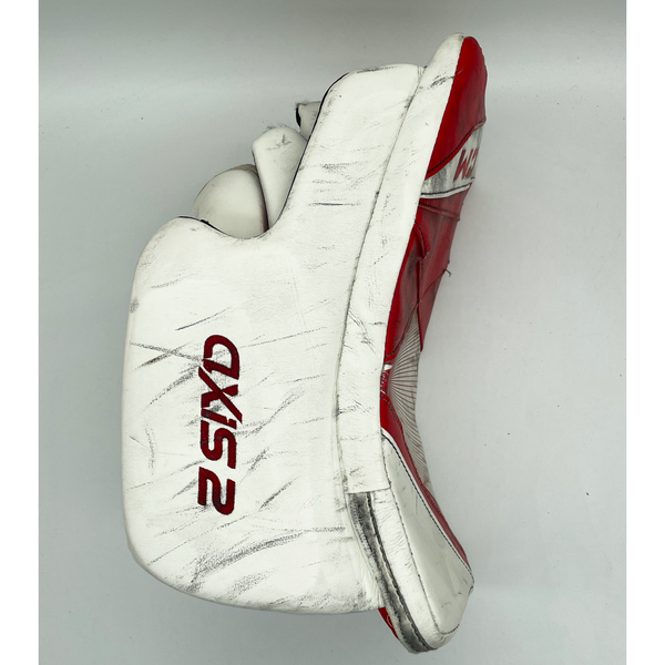 CCM Axis 2 - Used Pro Stock Goalie Blocker (Red/White)