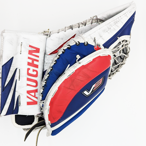 Vaughn Velocity V9 - NCAA Pro Stock Full Goalie Set (White/Blue/Red)